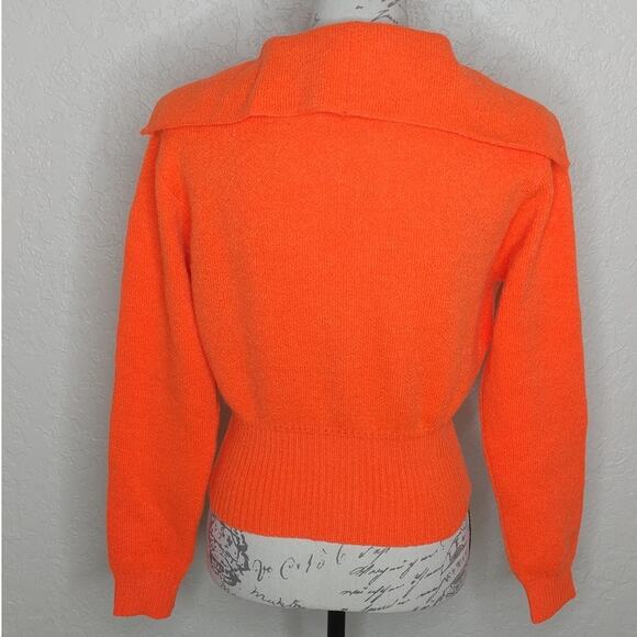 Single Button Sweater Cardigan Orange Size L - Picture 3 of 5